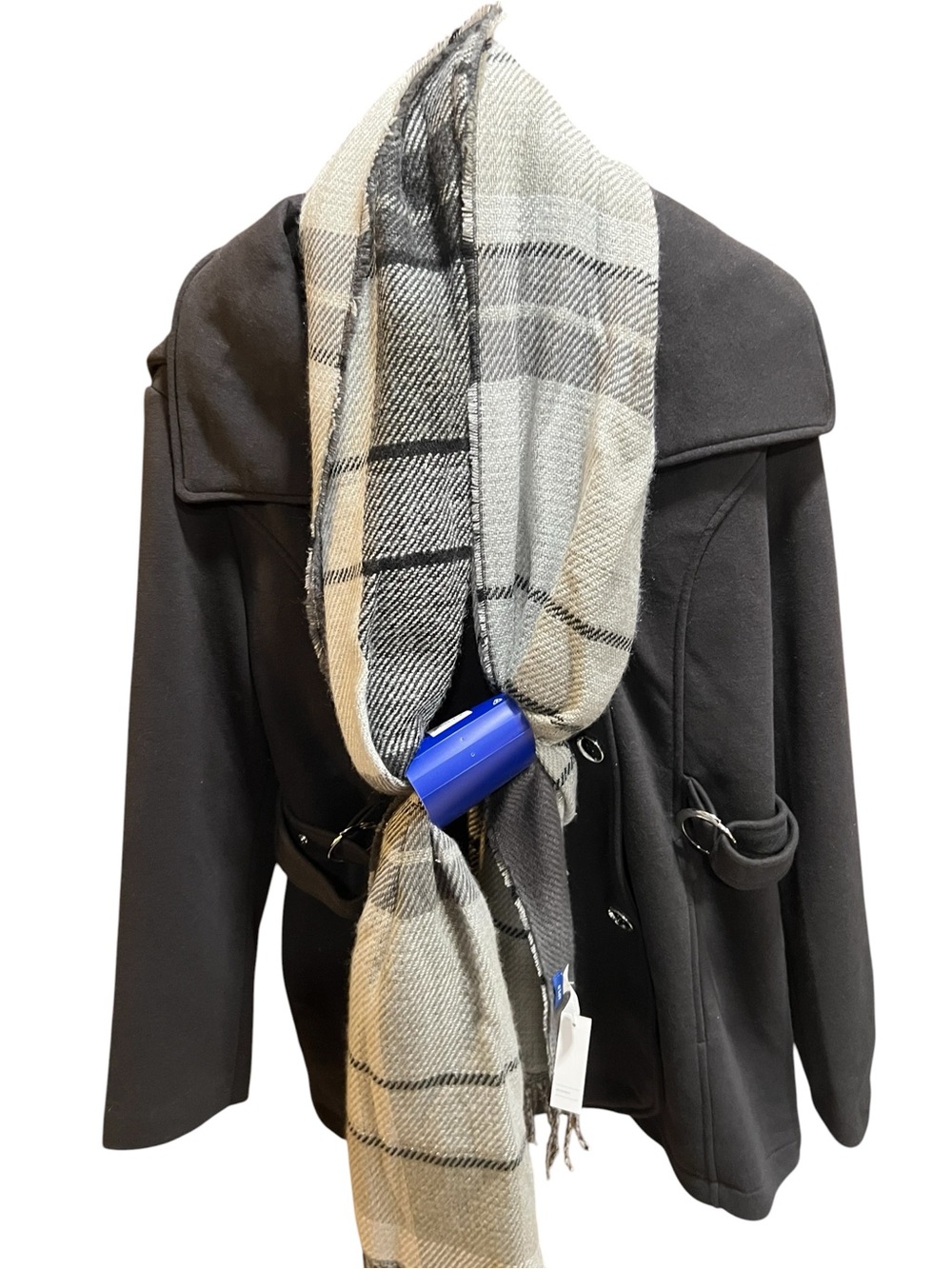 d.e.t.a.i.l.s INT. New women’s black coat in a size large. Scarf as well. - Picture 3 of 15